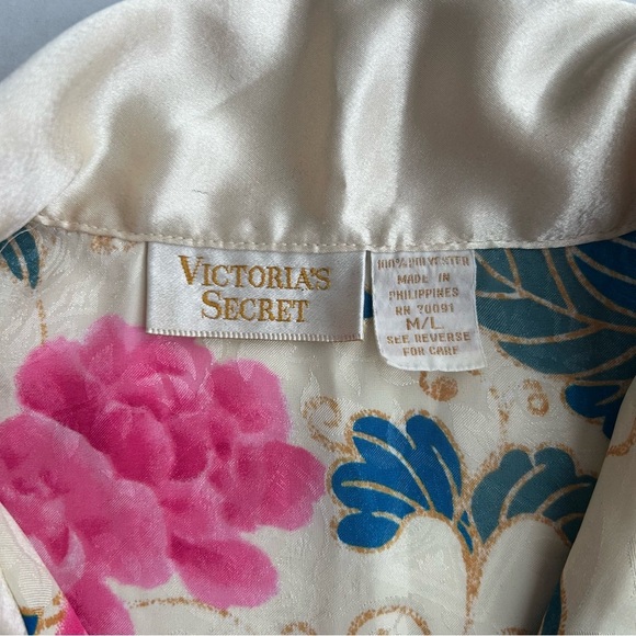 Vintage Victoria’s Secret Gold Label Women’s Gold Floral Night Shirt M/L - Picture 7 of 13